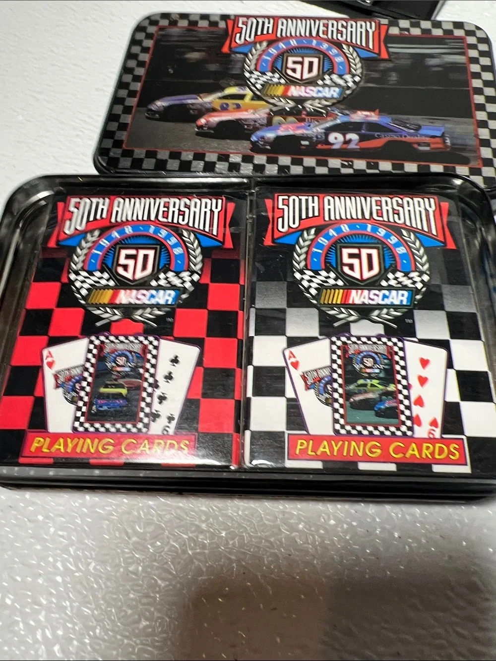 Vintage 1998 Hot Wheels Legends Car Set Clear Display Case - New Nascar Card Set